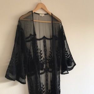 ➕Black Lace Robe
